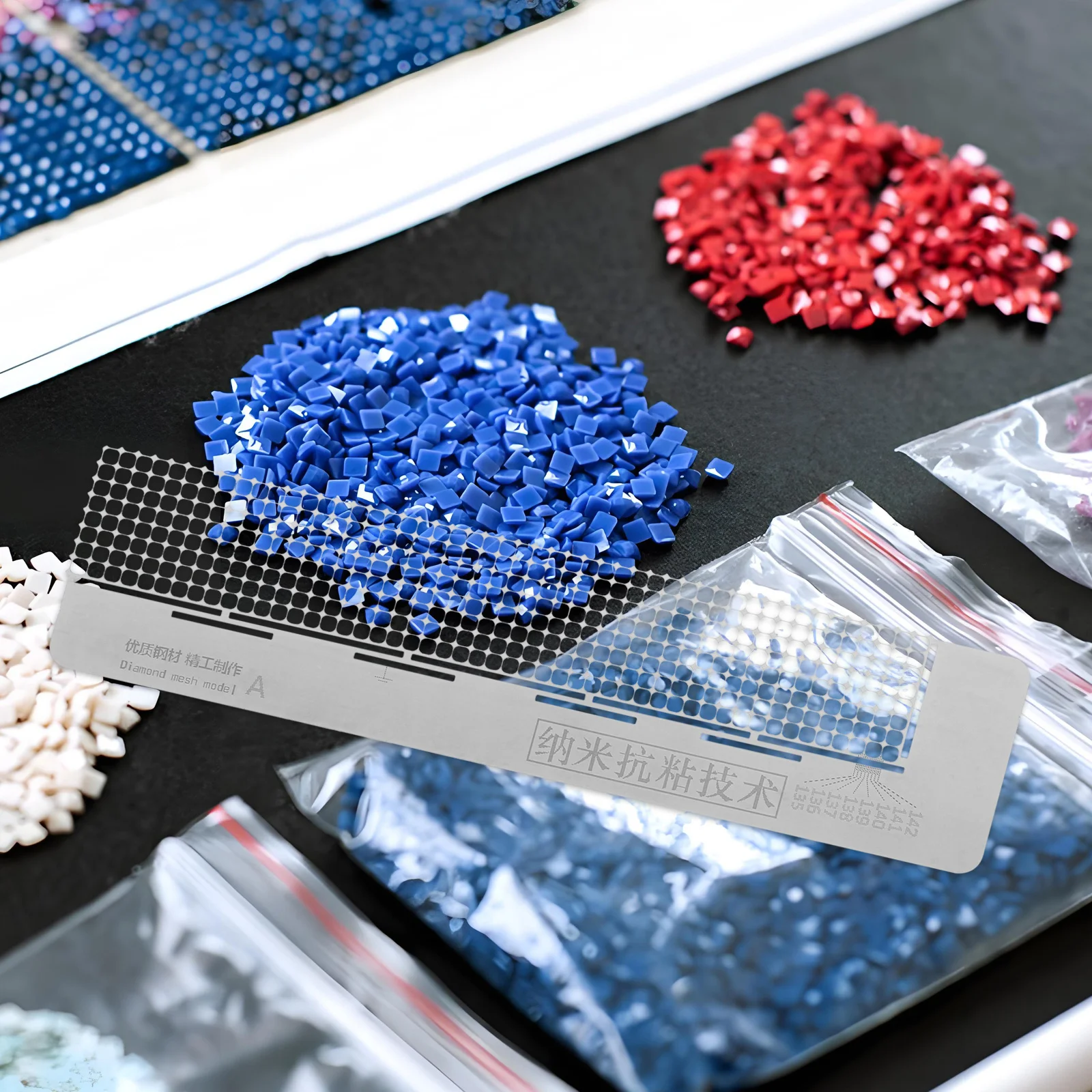 

Diamond Art Ruler Stainless Steel Mesh Drawing Tool for Craft DIY Diamond Picture Accessories Alignment Tool Craft Ruler