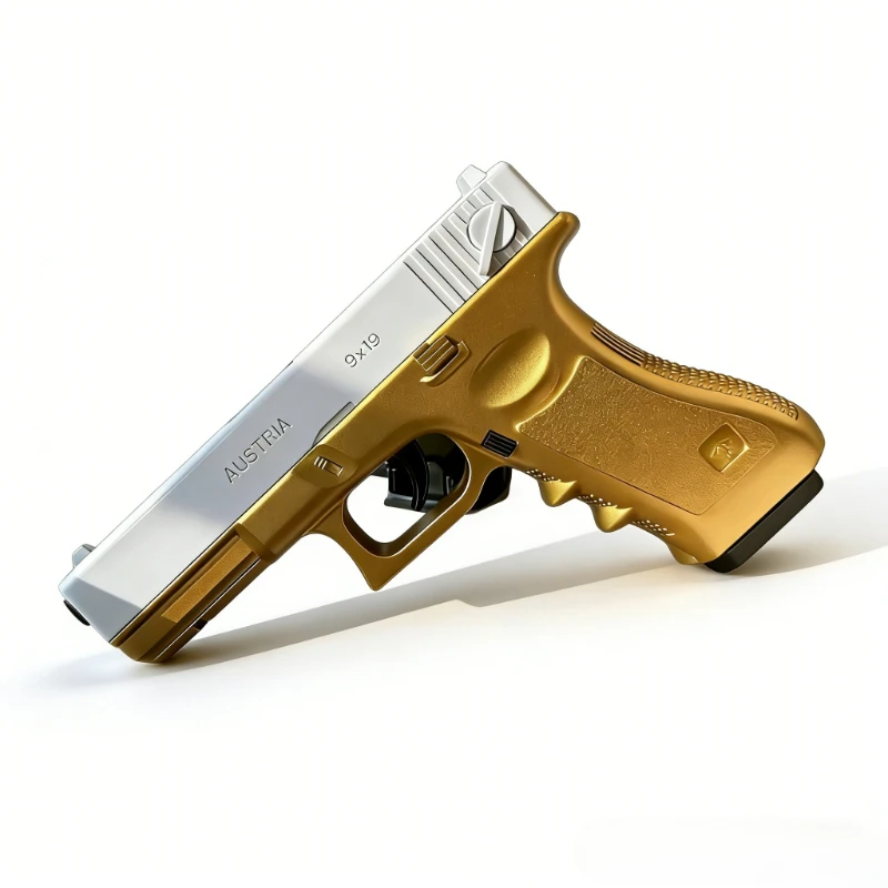 Gold Silver Toy Pistol Model 9x19 Marking Empty Chamber Release Function