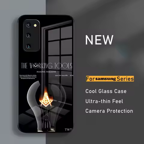 Free and Accepted Masons Phone Case For Samsung S24 23 A54 S21 S22 Ultra A 42 32 52 51 Note 23 S20 FE Pro A12 glass