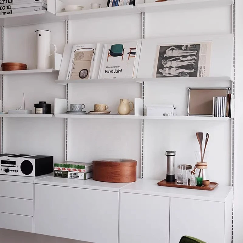 

Wall hanging track system shelf free combination hanging storage bookshelf display