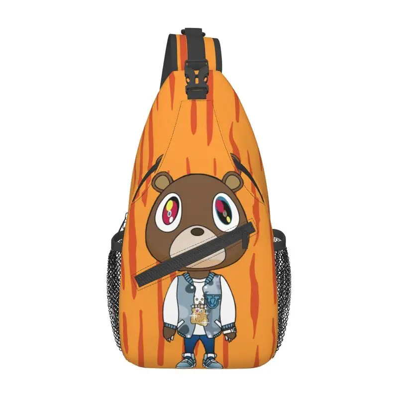 Kanye West Bear-mochila cruzada personalizada para hombres, bolsos de hombro para el pecho, bolsos de viaje