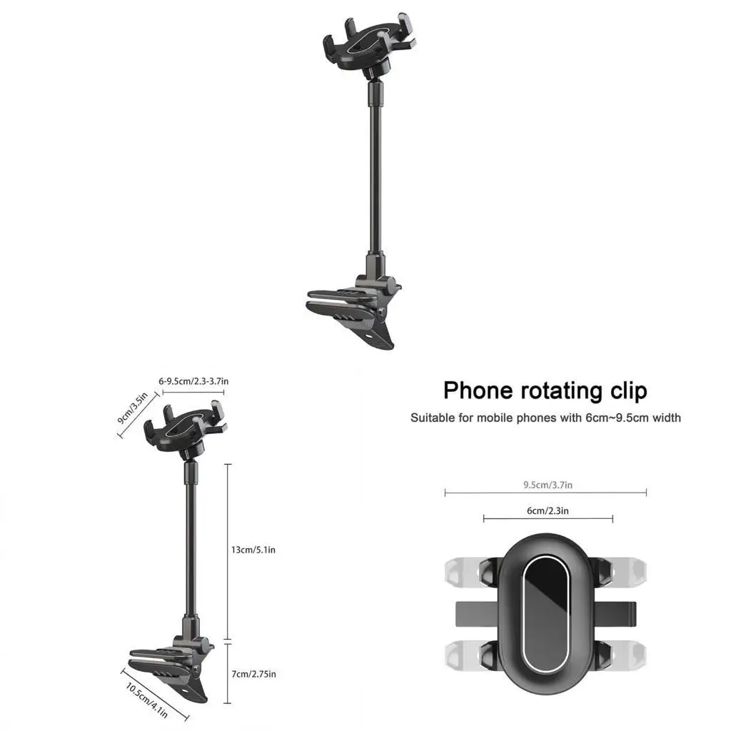 

652F Multipurpose Phone Mount Support Clamp For Golf Carts Strollers Boats With 360 Degree Rotation And Strong Clamping Power