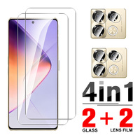 4 To 1 For Infinix Note 40 Tempered Glass Case Camera Protector For Infinix Note 40 Note40 4G X6853 6.78 inches Protect Glass