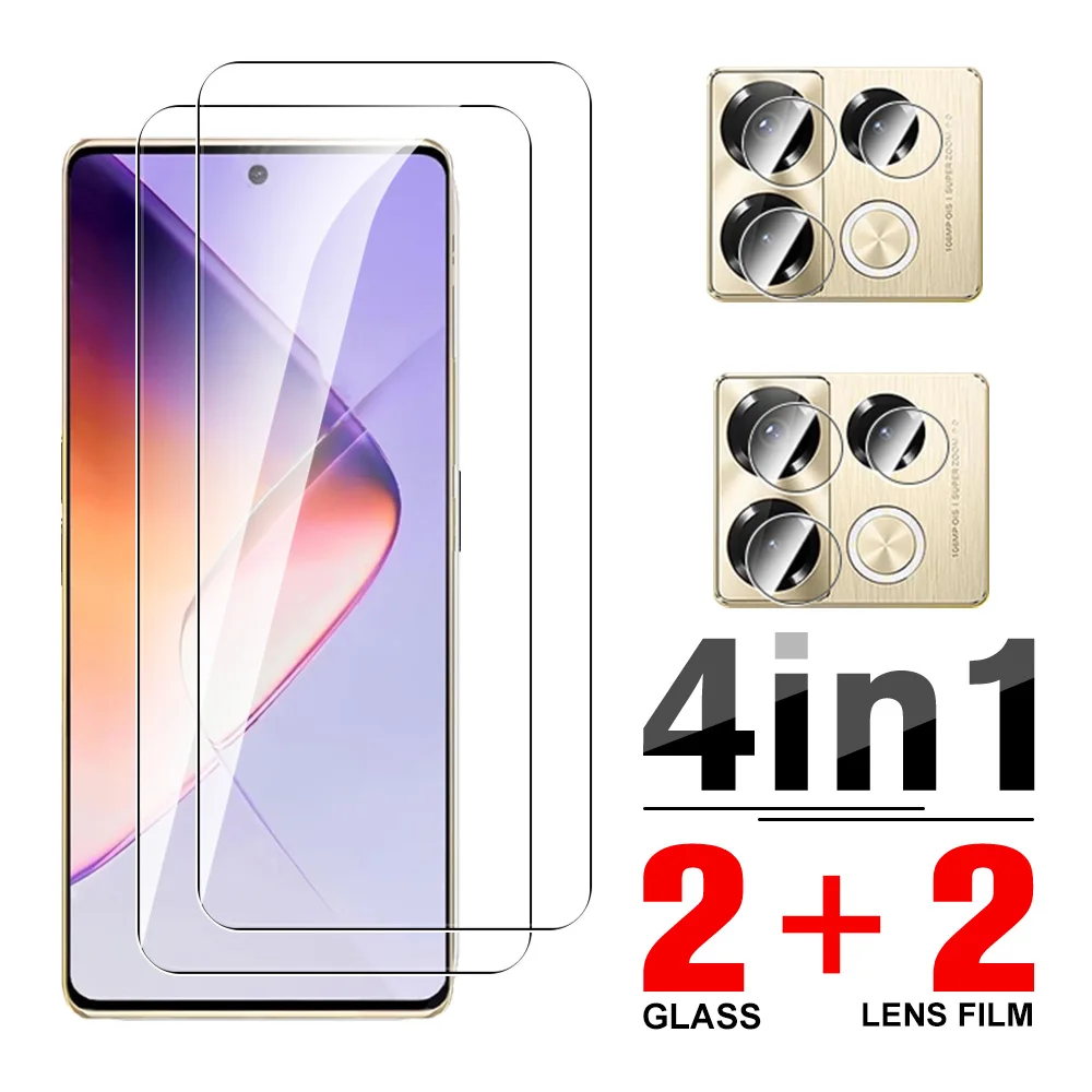 4 To 1 For Infinix Note 40 Tempered Glass Case Camera Protector For Infinix Note 40 Note40 4G X6853 6.78 inches Protect Glass