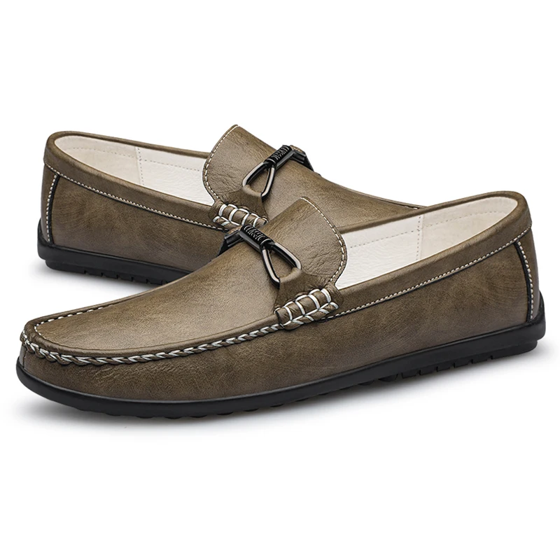 

Высококачественные мужские модные повседневные кожаные туфли ручной работы, лоферы-мокасины для весны, новые удобные нескользящие повседневные туфли для мужчин