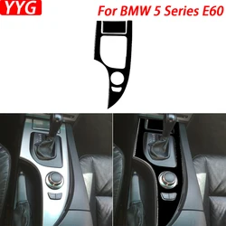 For BMW 5 Series E60 2004-2007 Car Accessories Piano Black Gear Shift Charger Panel Cover Trim Interior Sticker Modification