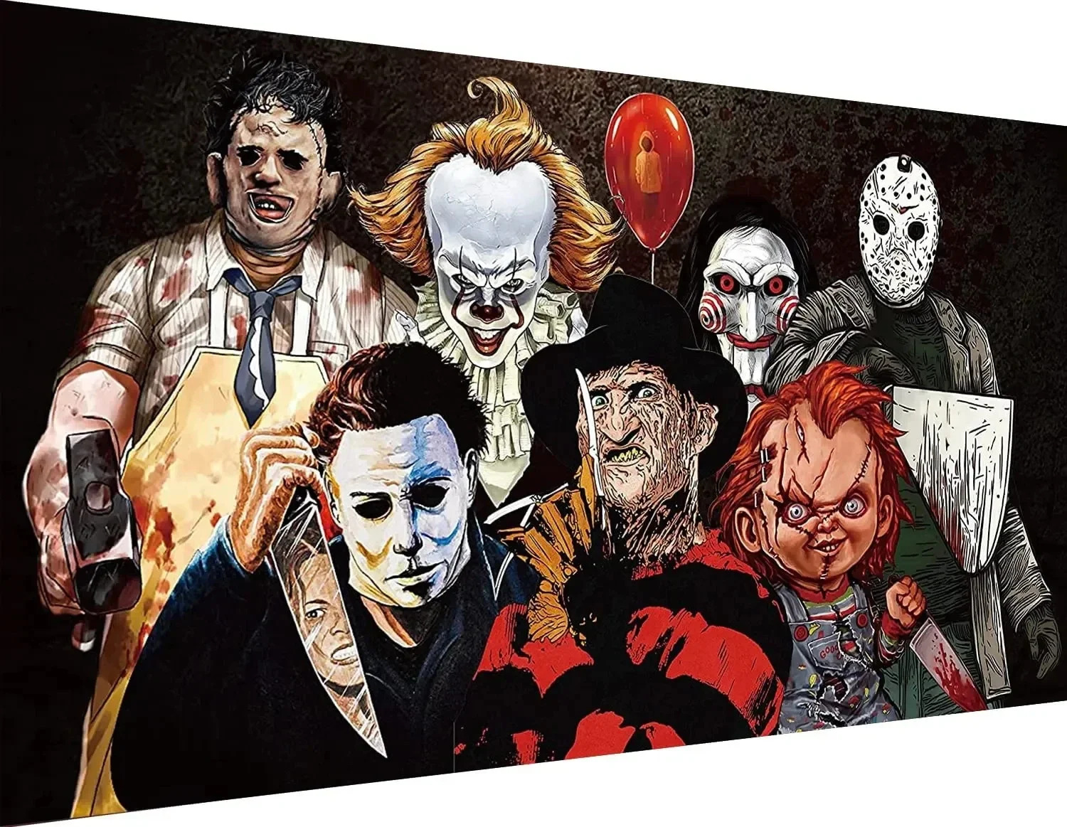 

5D DIY Diamond Painting "Horror Movie Characters Friends"Full Drill Square/Round Cross Stitch Rhinestone Mosaic Embroidery Decor