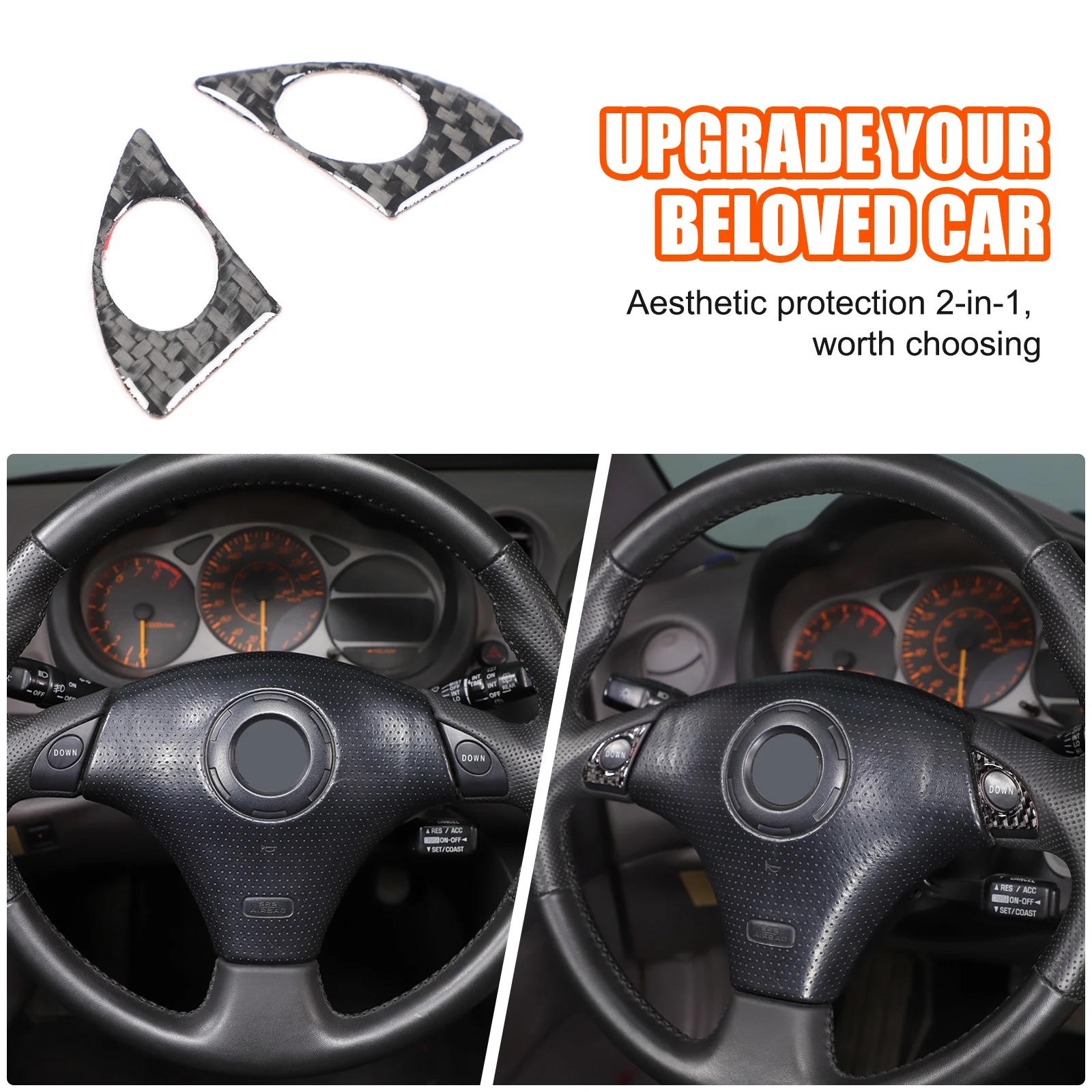 

For Toyota Celica 1999-2005 Soft carbon fiber Automotive Steering Wheel Button Decorative Frame Car Accessories