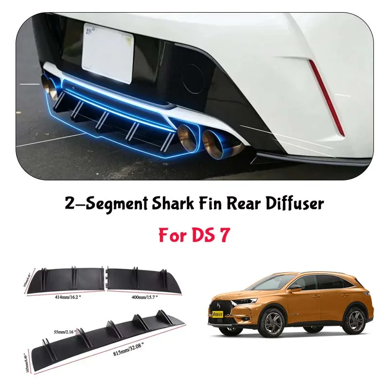 For DS 7 Shark Fin Rear Diffuser Split Chassis Spoiler Auto Aerodynamic Parts Aerodynamic Modification