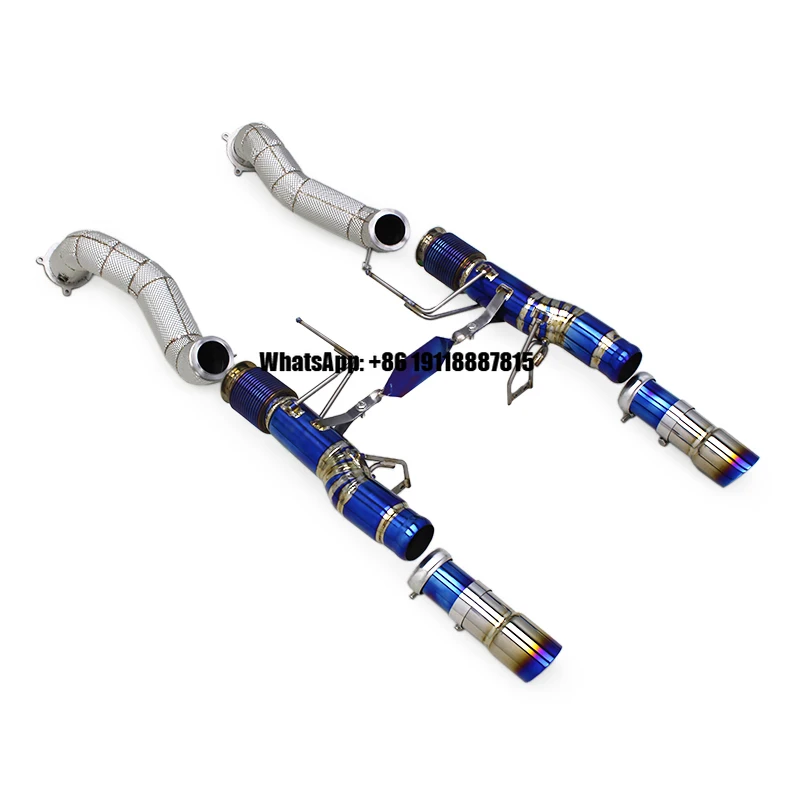 Factory Titanium Exhaust Pipe for Mclaren 720S 4.0 2017-2019 Engine Exhaust Downpipe Straight Full Exhaust System