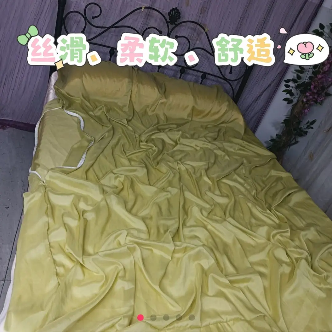 

Наволочка без наволочки 94,5*86,6 дюйма, глянцевый летний атласный шелковый чехол с застежкой-молнией, двустороннее покрывало Ice Cool, домашнее постельное белье