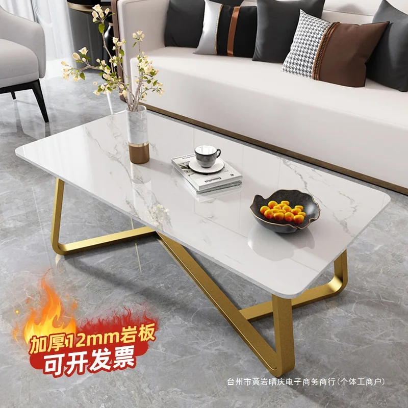 

Coffee table living room household small apartment light luxury modern small tea table rock slab simple Italian Internet celebri