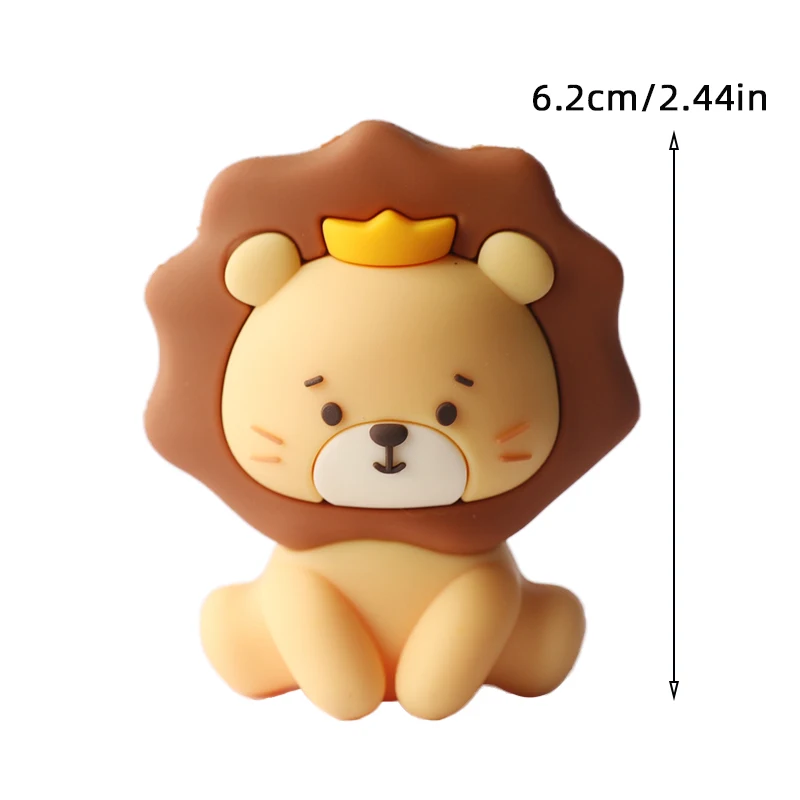Entzückende Safari-Kuchenaufsätze, 3D-Löwe, Elefant, Giraffe, Affe für Dschungel-Geburtstagsfeier, Babyparty, Kinder, Wild One-Dekorationen – Detail 16