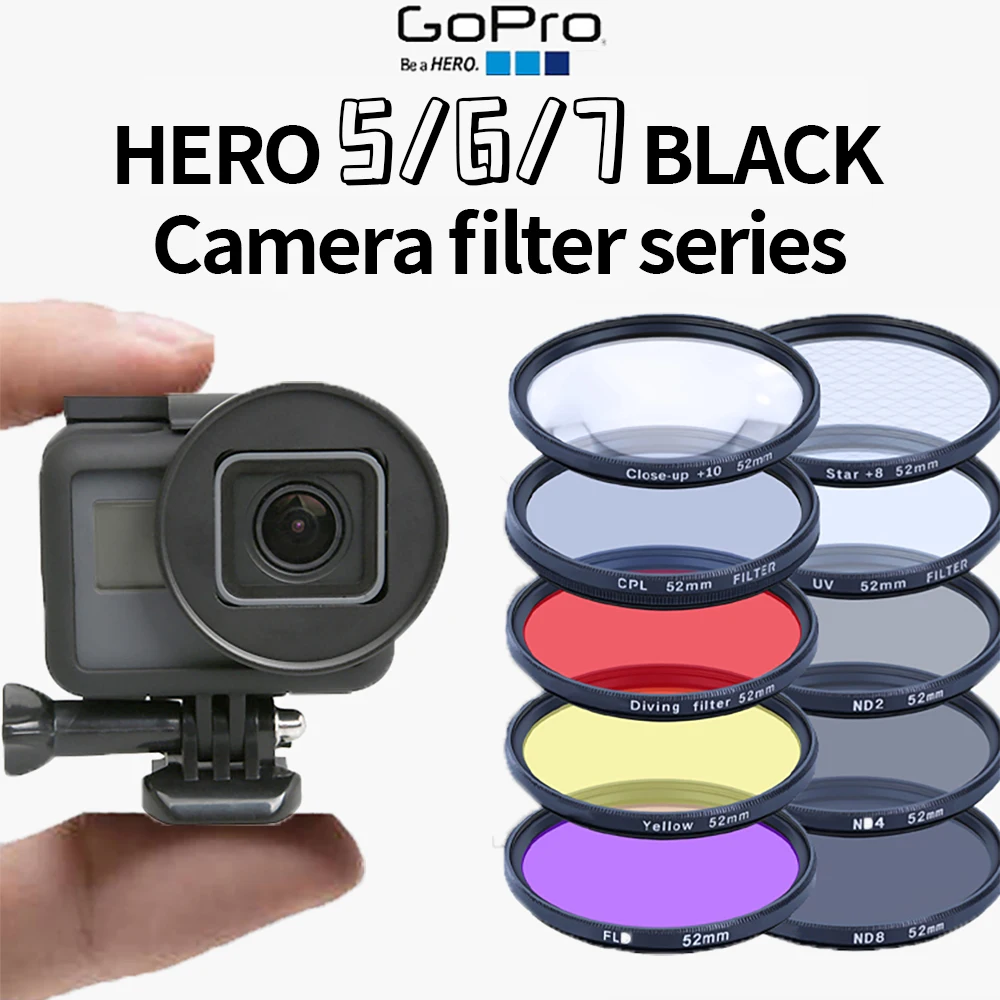 Applicable to Gopro5-6-7 adapter ring filter bracket ND ride reducing polarization starlight protection macro mirror accessories