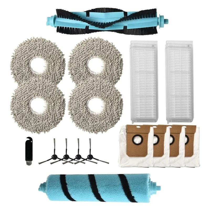 Retail For Replacement Kit For Cecotec For Conga 11090 Including Main Brush, Side Brushes, Filters, Mop Cloths And Bags For