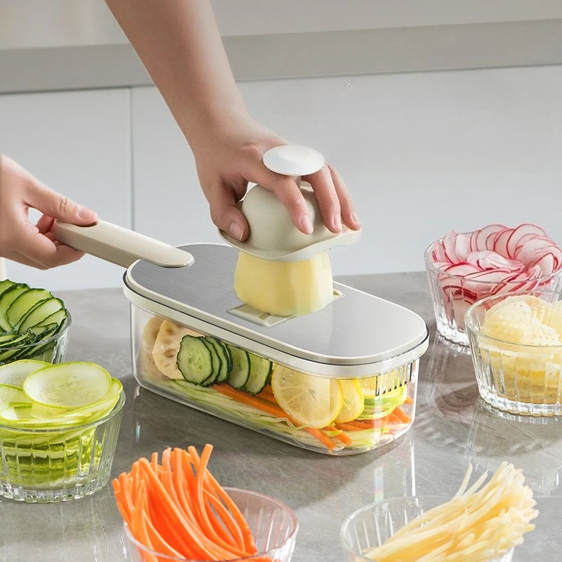 Kitchen Multifunctional Vegetable Slicer 304 Stainless Steel Panel Potato Onion Slicer Household Lemon Radish Cucumber Slicer