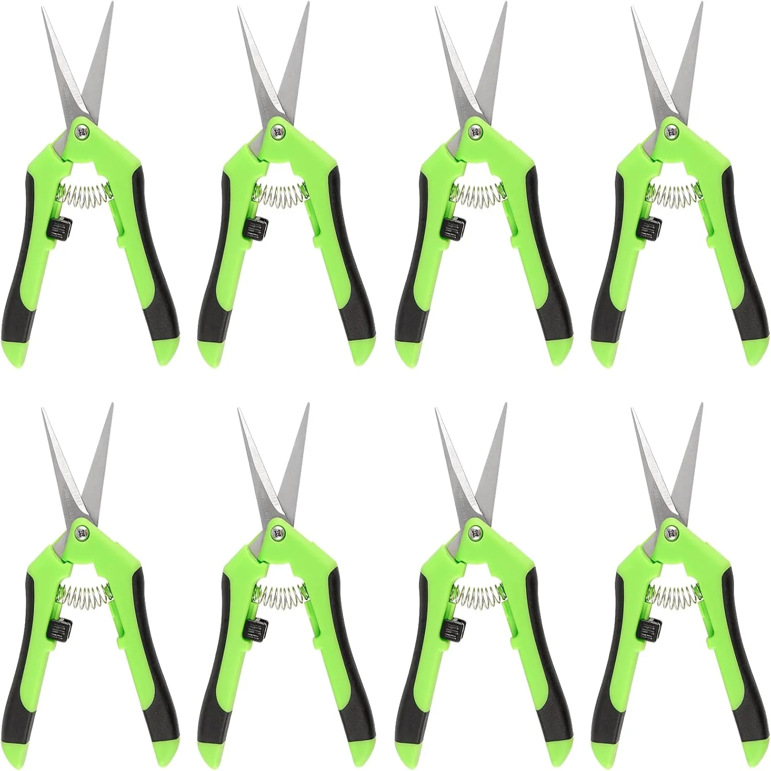 8 Pack 6.5 Inches Bud Trimming Scissors, Gardening Hand Pruning Shears with Straight Tip Stainless Steel Blades, Micro Tip Pruni