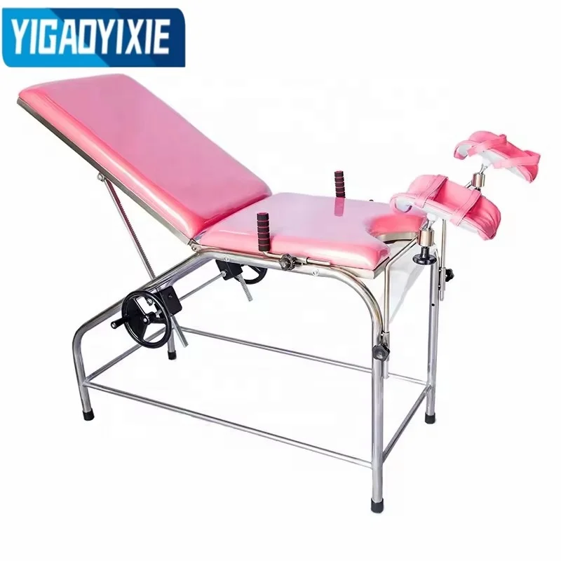 Portable Ordinary Hand Control Mechanism Delivery Examination Bed Gynecology Adjustable Obstetric Table For Childbirth