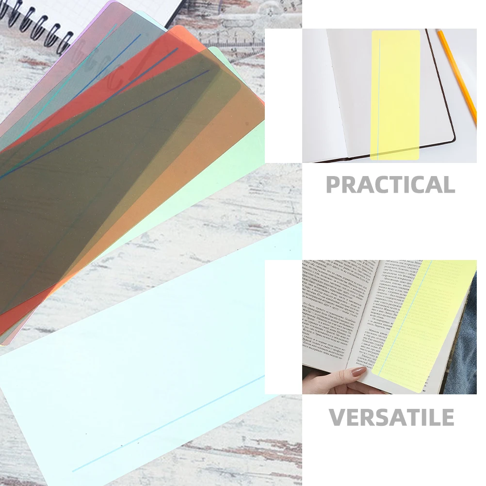 16pcs Reading Strips Bookmarks PVC Transparent Highlighters for Tracking Books Student Large Size 8 Colors Bookmark Strip Guided