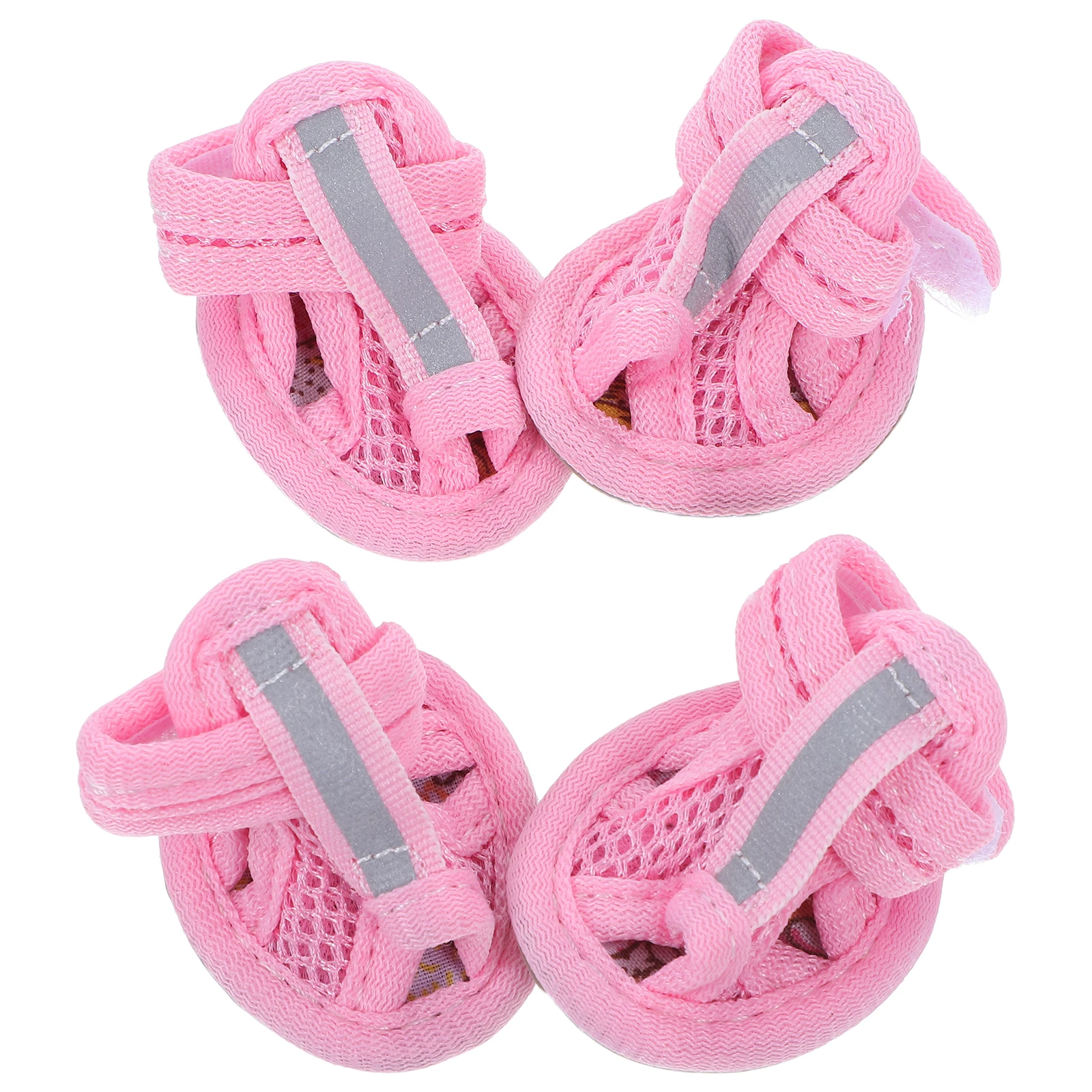

4pcs Dog Shoes Summer Breathable Mesh Anti-slip Flexible Sole 5 Sizes Pet Supplies Protect Hot Pavement Deck Beach Sneakers