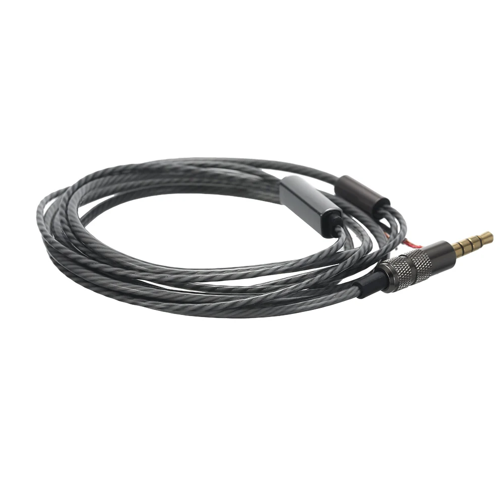 DIY Earphone Cable with Mic Pure Copper Wire Replacement 3.5mm Male Jack to Bare End Headphone Cable Semi-finished Headset Cable