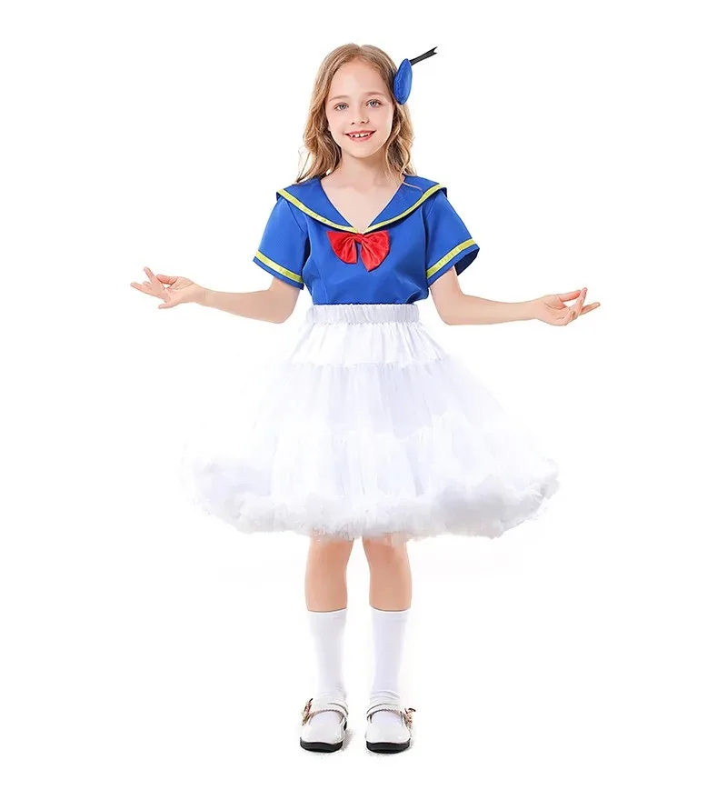 

Halloween Kid Cute Donald Duck Dress Duck Anime Show Costumes Girl Character Dress Navy Feng Sailor Student Outfits
