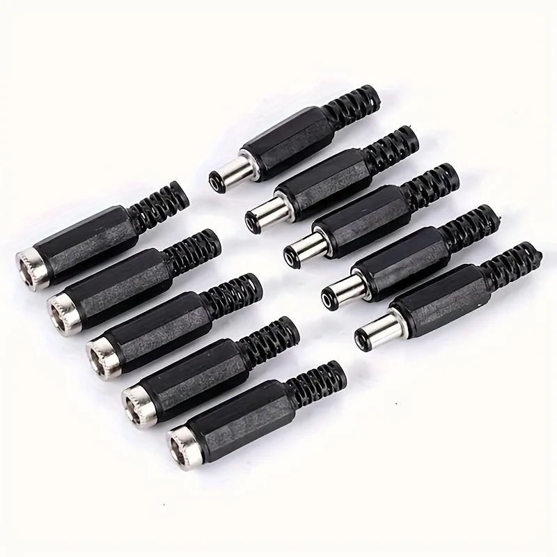 5 par/10 par wtyczka zasilania prądem stałym 5,5x2,1 mm gniazdo złącze spawalnicze 5,5 * 2,1 męskie/żeńskie gniazdo elektryczne