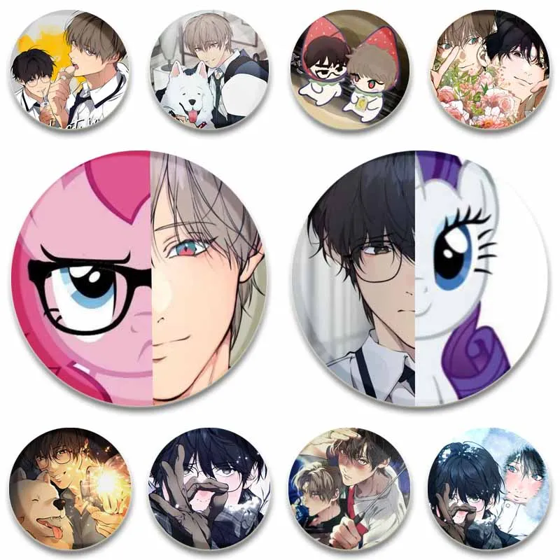 Creative KOREAN BL Manhwa Brooch Cartoon Cirrus BAEK Skylar YEON Enamel Pins Backpack Clothing Jewelry Badge Accessories Gifts