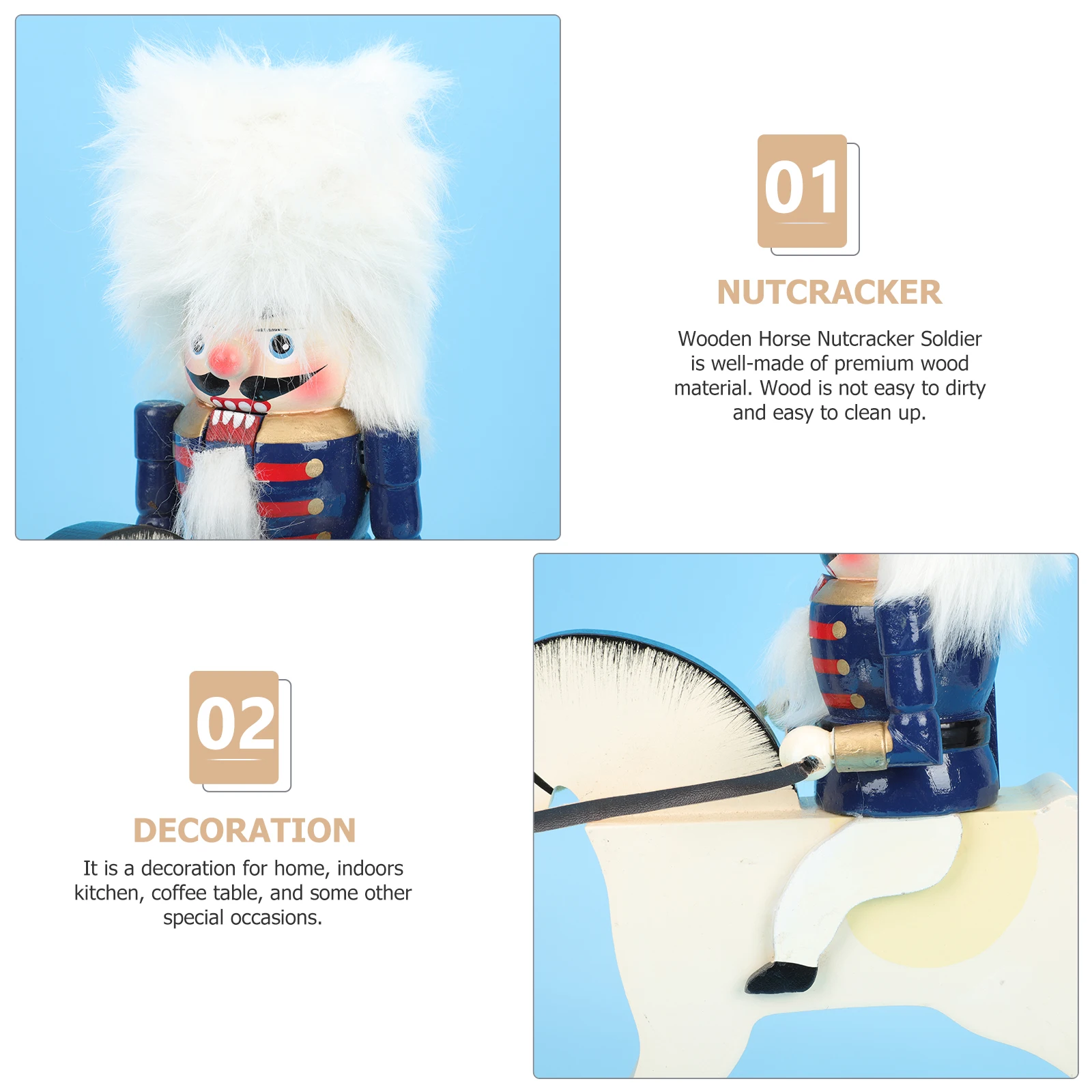 

Puppet Nutcracker Puppets Christmas Decoration Baby Wood Figure Soldier Figurine
