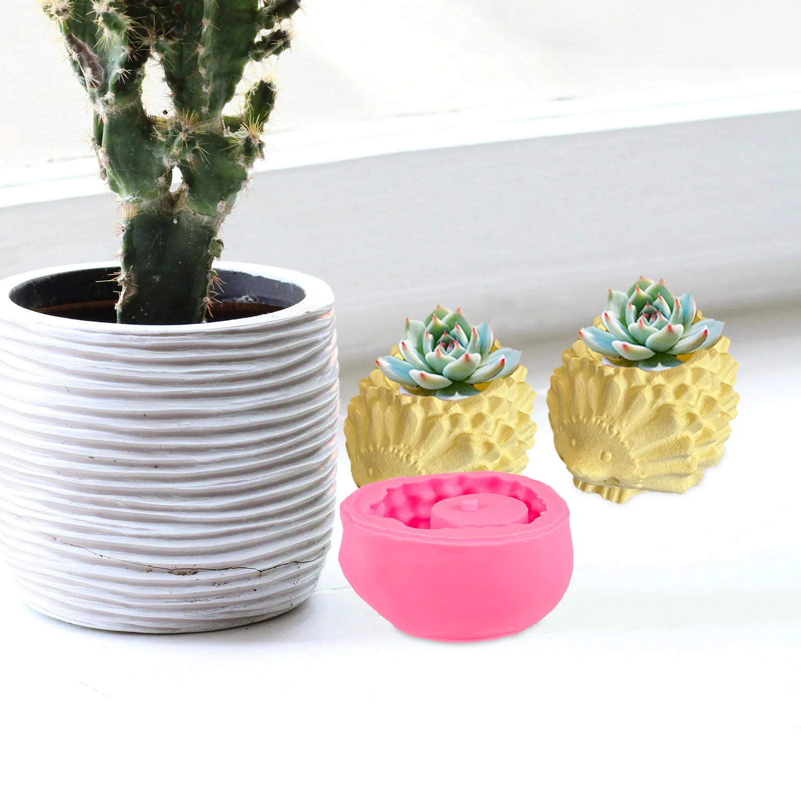 

Hedgehog Flowerpot Bonsai Pot Mini Planter Silicone Casting Diy Crafts Reusable Flower Pot Making Epoxy Wax Mold Desktop Decor