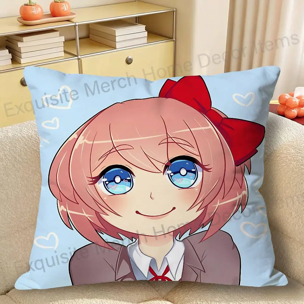 Chibi S-Sayori Anime Celebrity Merchandise All-Match Printed Pillow Case Sofa Car Office Room Decoration Protector