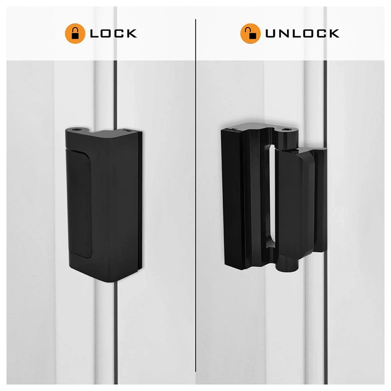 Door Reinforcement Lock Stop Childproof Construction 3 Inch Stop Childproof Black