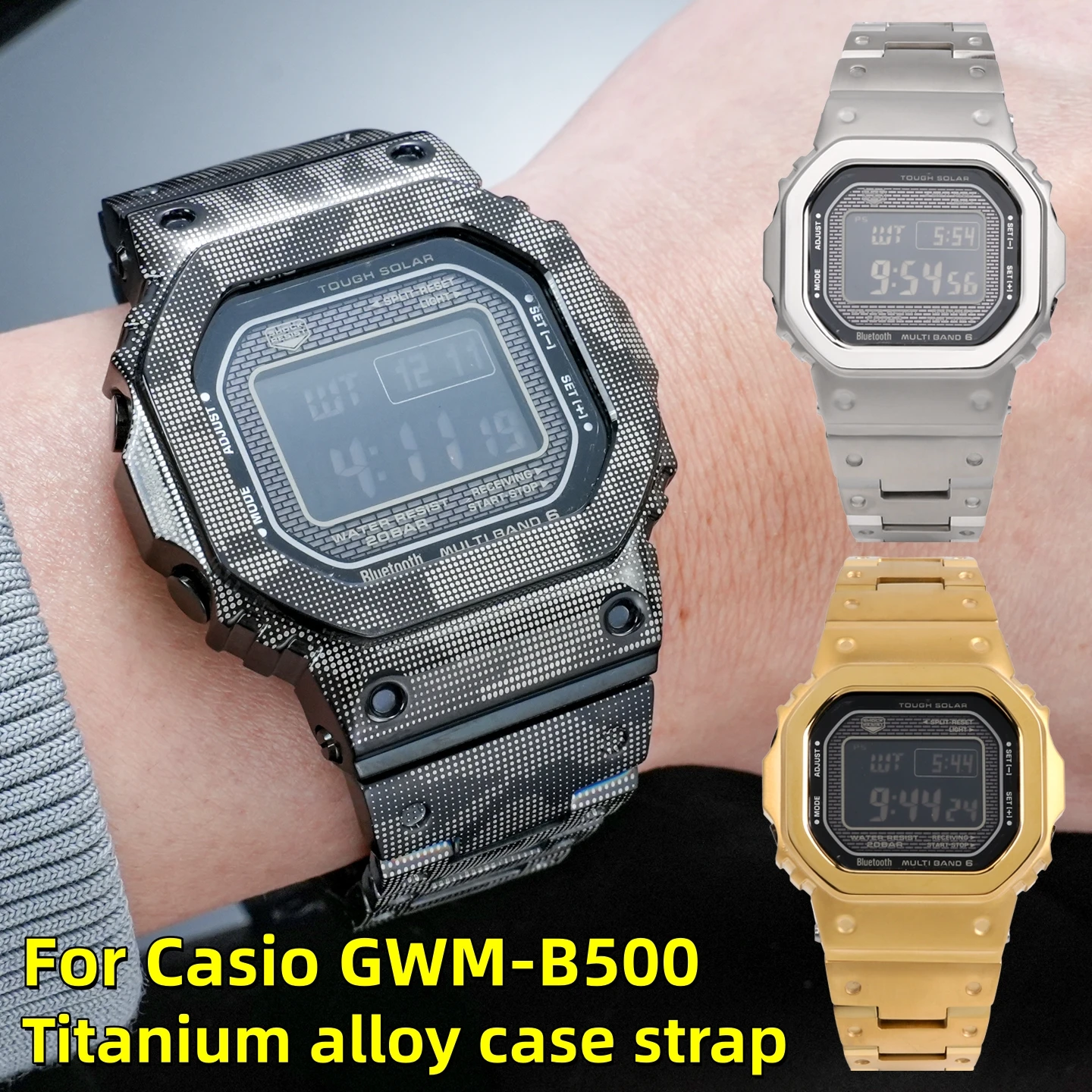 

Роскошный комплект часов из цельного металла для Casio GMW-B5000 G-Shock – варианты из титана и нержавеющей стали, аксессуары для мужских часов.