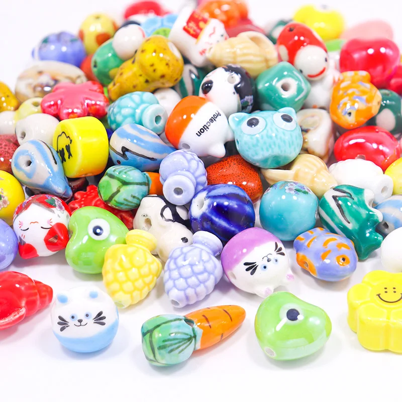 Beautiful Colored Ceramic Beads For Jewelry Making DIY Earring Bracelet Necklace Many Shapes Ceramic Beads Jewelry Accessories