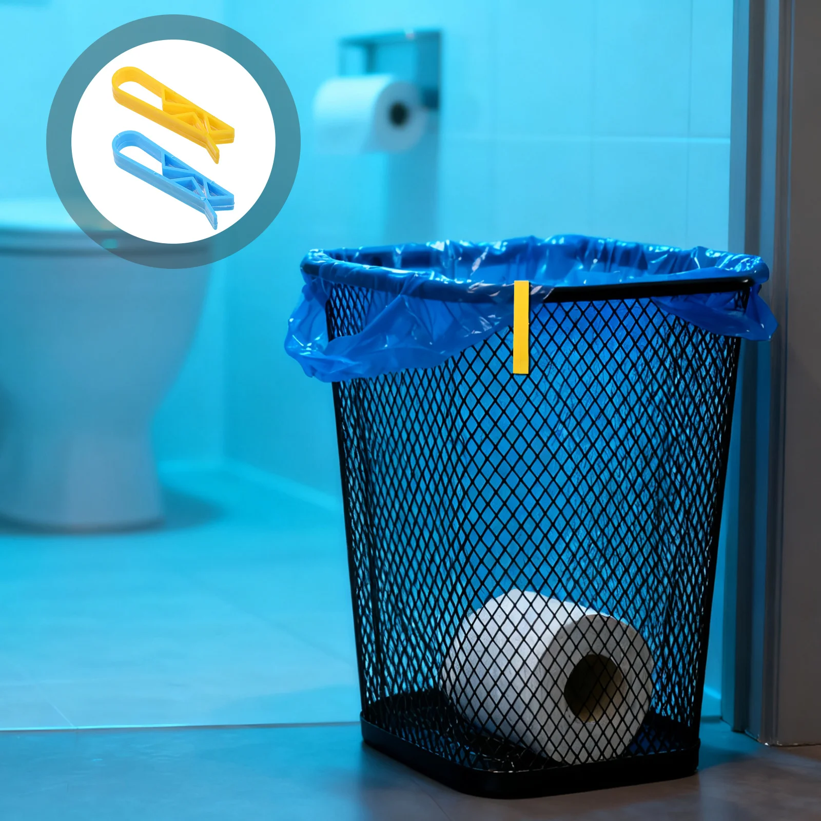 

100pcs Trash Can Bag Clips Plastic Garbage Bin Clip Holders Slip-Resistant Waste Bag Fixing For Kitchen Bathroom Camping Indoor