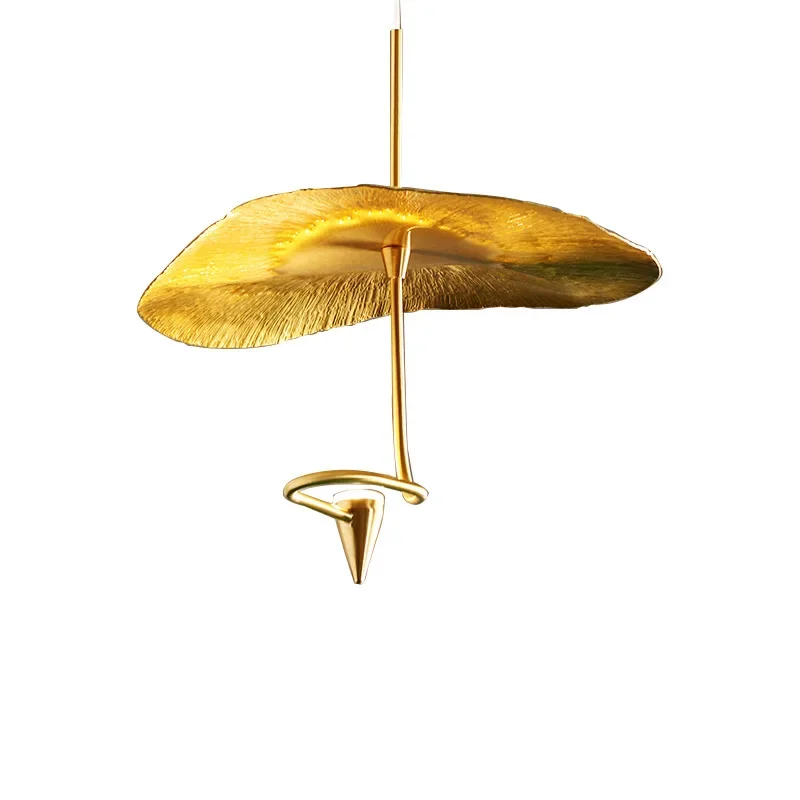 

High Quality Copper Lotus Chandelier Ceiling Pendant Lamp for Living Dining Room Kitchen Island Hanging Light Fixture