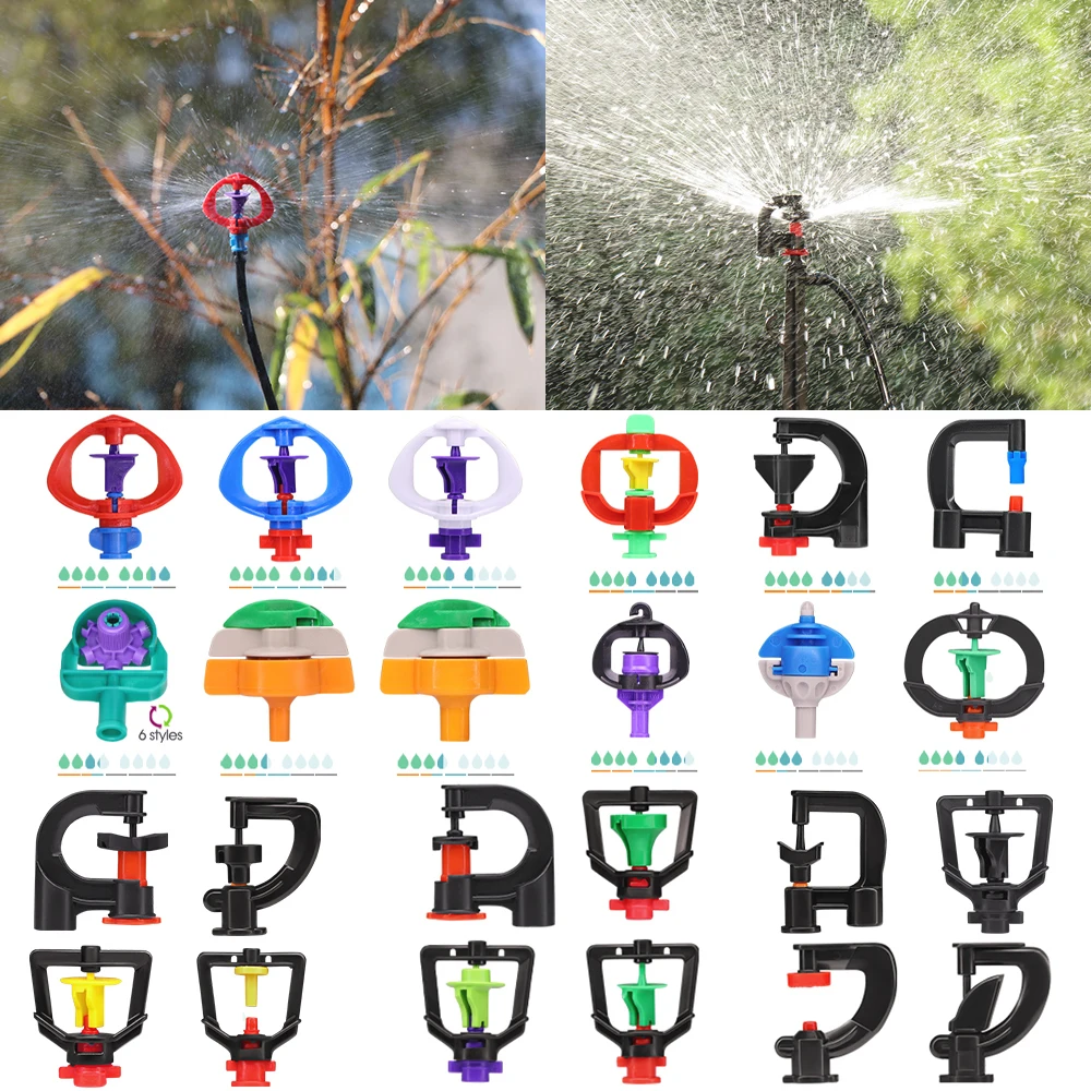 

Garden Micro Irrigation Sprinklers Mini Sprayers for Lawn Farm Greenhouse Watering System Jet Automatic Rotary Refraction Nozzle