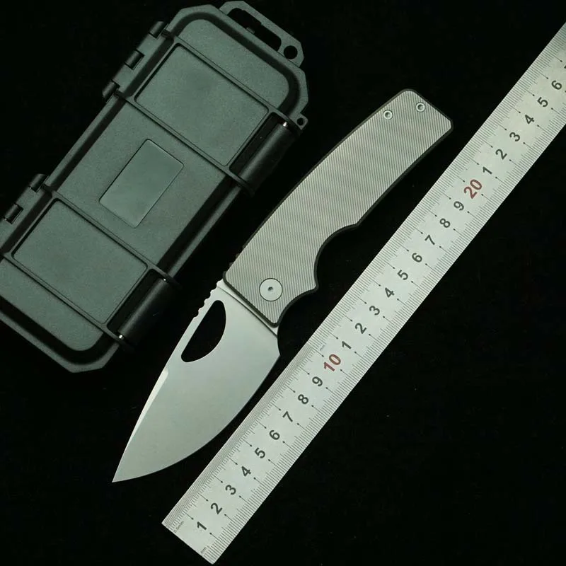 LEMIFSHE New OZ Rosie XL Real D2 Blade Titanium Alloy Handle Ceramic Bearing Outdoor Camping Pocket EDC Tool Folding Knife
