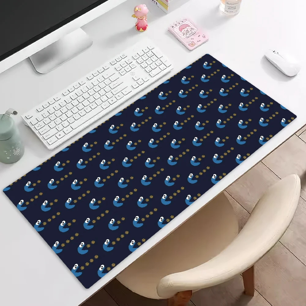 Cartoon Cookie Monster Mousepad Pad Rubber Table Mat Extended Gaming Lock Edge Keyboard Mat