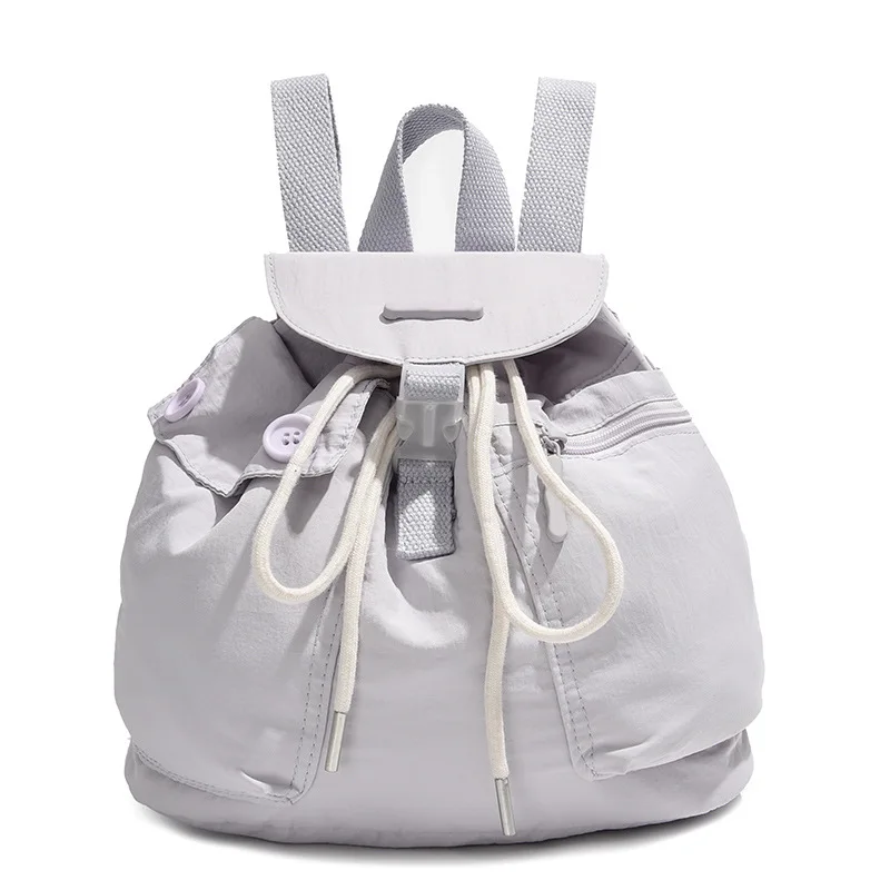 

Женский рюкзак, повседневный легкий дизайн на шнурке с застежкой на пуговицы и несколькими карманами для путешествий, работы или повседневного использования