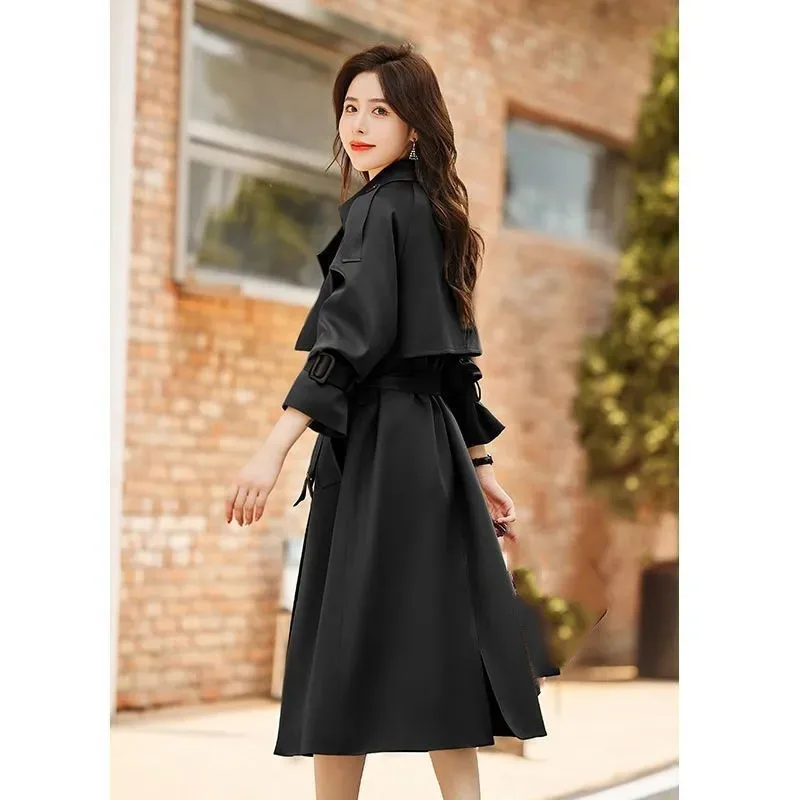 Veste ample doublée pour femme, Trench-Coat de Styles mi-longs, coupe-vent à la mode coréenne pour dames, automne