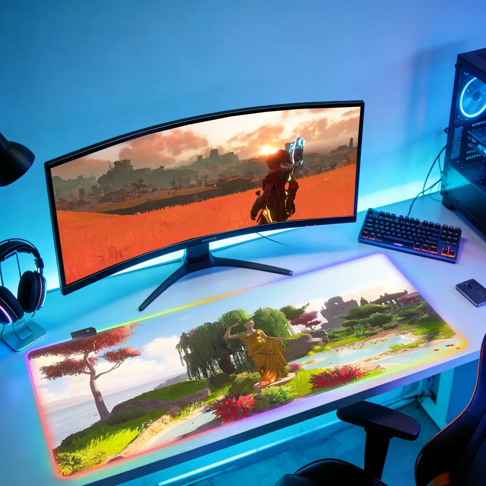 Immortals Fenyx Rising New rgb Computer Home Mousepad XXL Desk Mats Natural Rubber Office Anti Slip Gaming Accessories pad