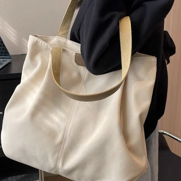 

Casual Large-capacity Bag Women's Summer Fashion Shoulder Bag Simple and Versatile Canvas Tote Bag College Student Class Bag
