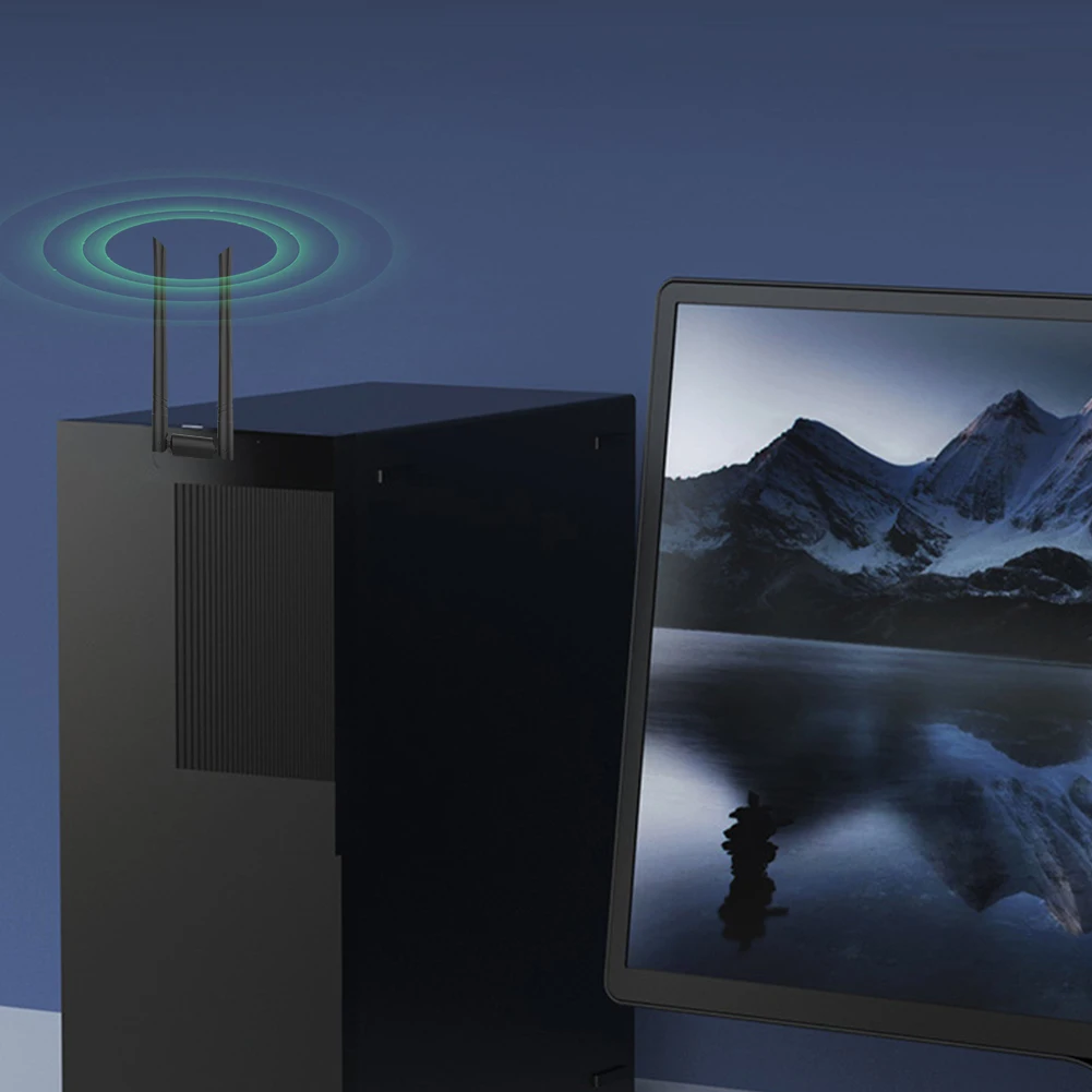 BT5.4 WiFi 6 LAN 카드 듀얼 밴드 2.4G & 5G 외장 네트워크 수신기 송신기 900Mbps 2In1 USB WiFi 어댑터 (가정 및 사무실용)