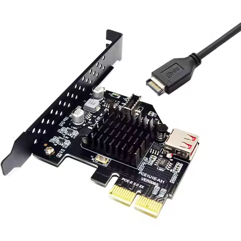 JoniSerl Add On Cards PCI Express 3.0 USB 3.1 PCI-E Card PCIE USB Adapter Raiser TYPE-E USB3.1 Gen2 10Gbps+USB2.0Expansion Card