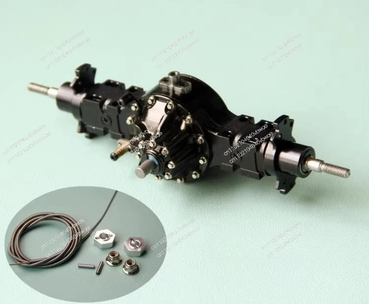 1/14 truck trailer front and rear through bridge differential lock power axle suitable for tractor