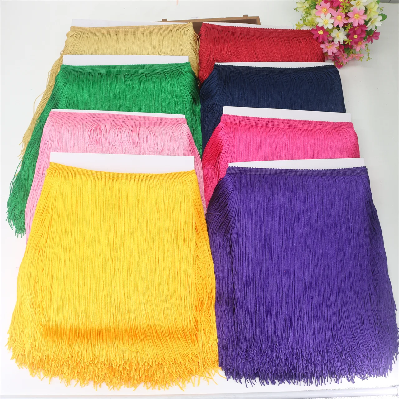 10yard 30CM Long Multicolor Polyester Fringe Trim African Tassel Ribbon Lace Accessory Sew Latin Dress Curtain DIY Accessories