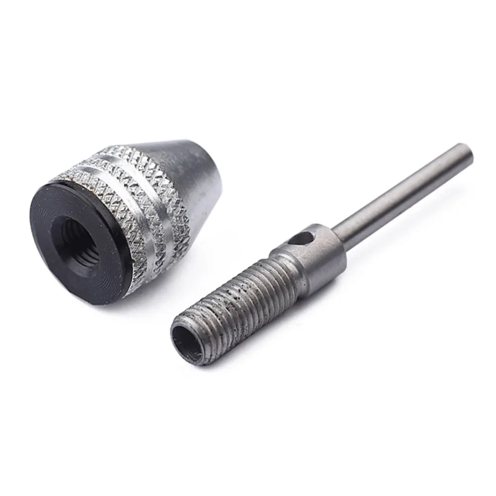 Impact Driver Drill Chuck Adapter Tool Accessory For Aluminum Keyless Mini 3-Jaw Converts Holds 3MM 4MM