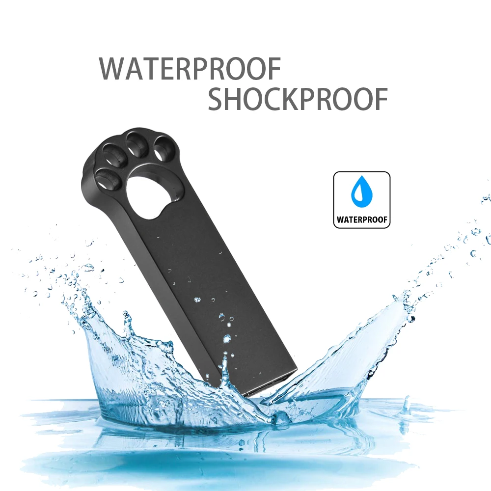 Bear Paw メタル USB フラッシュドライブ 128 ギガバイトの実容量ペンドライブ 64 ギガバイトのシルバー卸売メモリスティック 32 ギガバイトの実容量ペンドライブ 16 ギガバイト