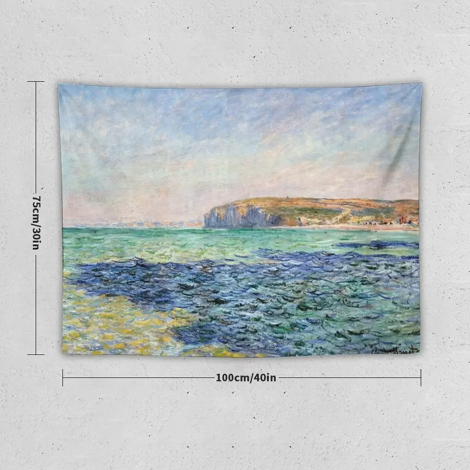 1882-Claude Monet-Shadows on the Sea. The Cliffs at Pourville-57 x 80 Tapestry Wall Art Anime Decor Tapestry